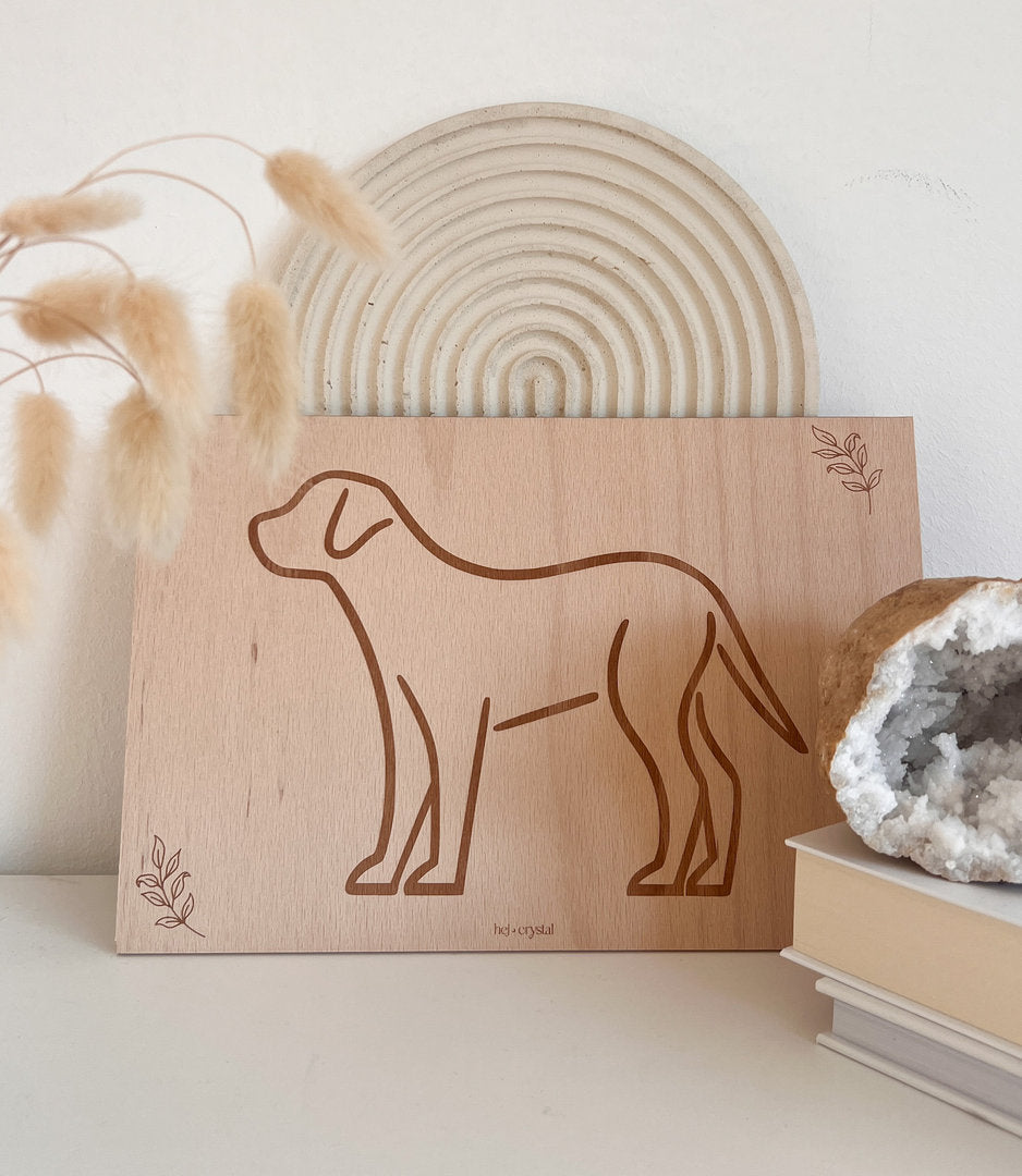 Buchenholzbrett "Hund" für Energiearbeit