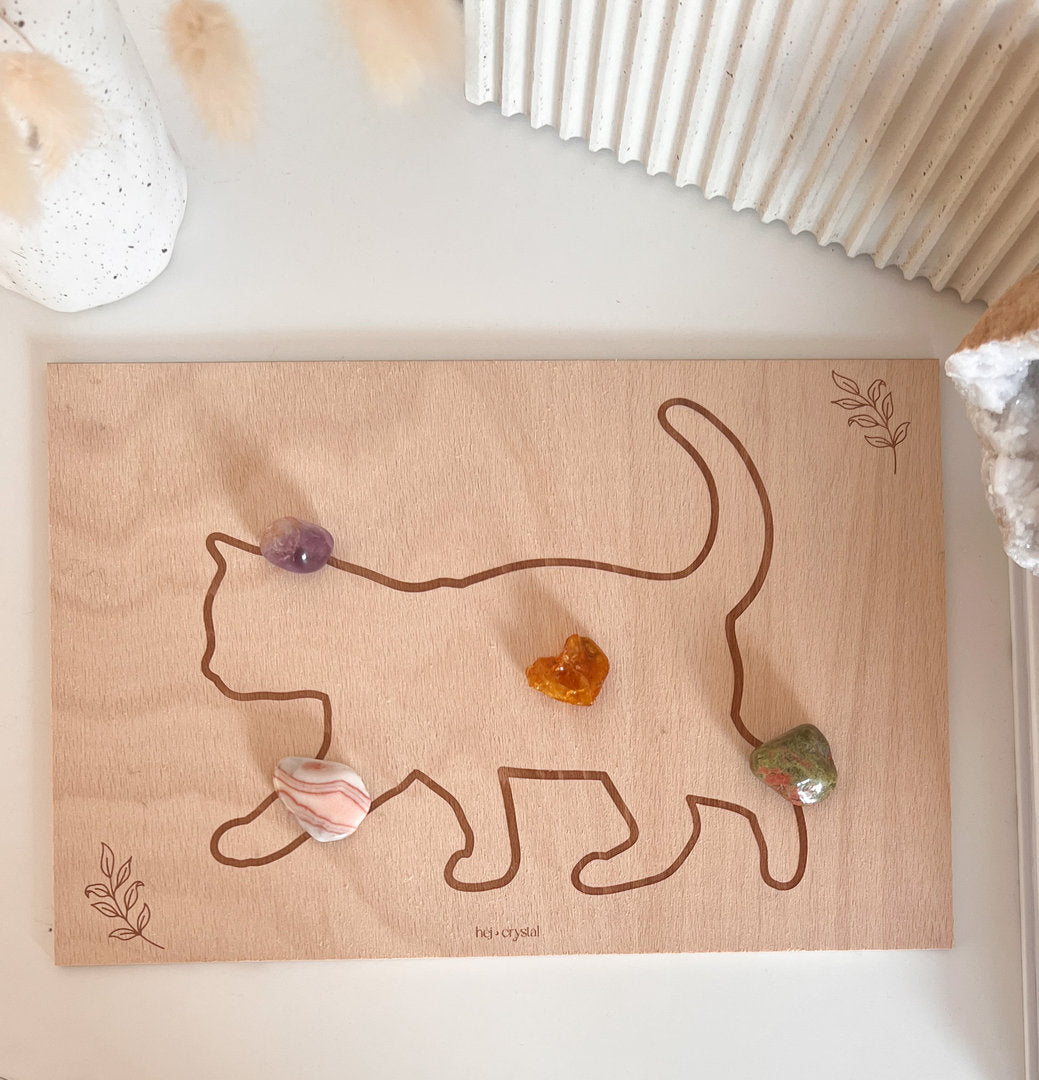 Buchenholzbrett "Katze" für Energiearbeit