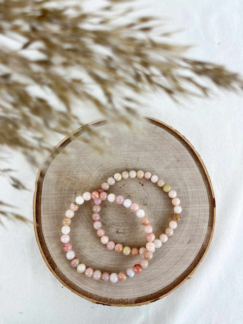 Rosa Andenopal Armband 6 mm