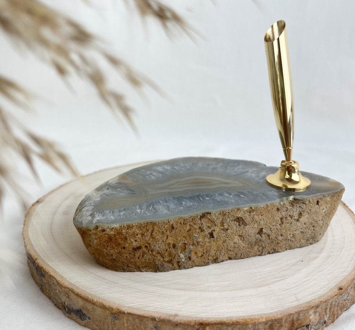 Sehr schöner Stifthalter🖊️ aus Achat für den Schreibtisch