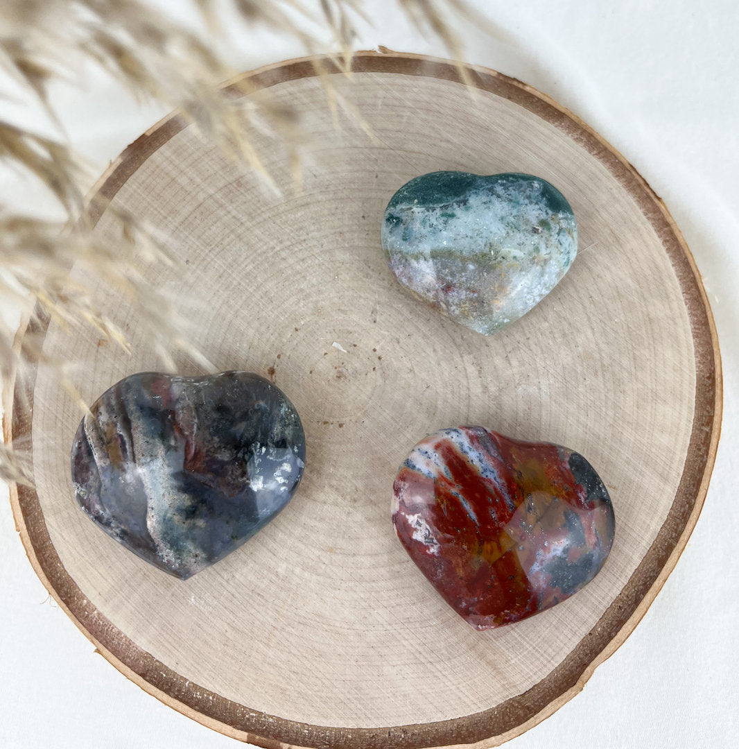 Jaspis Herz in diversen Farbkombinationen