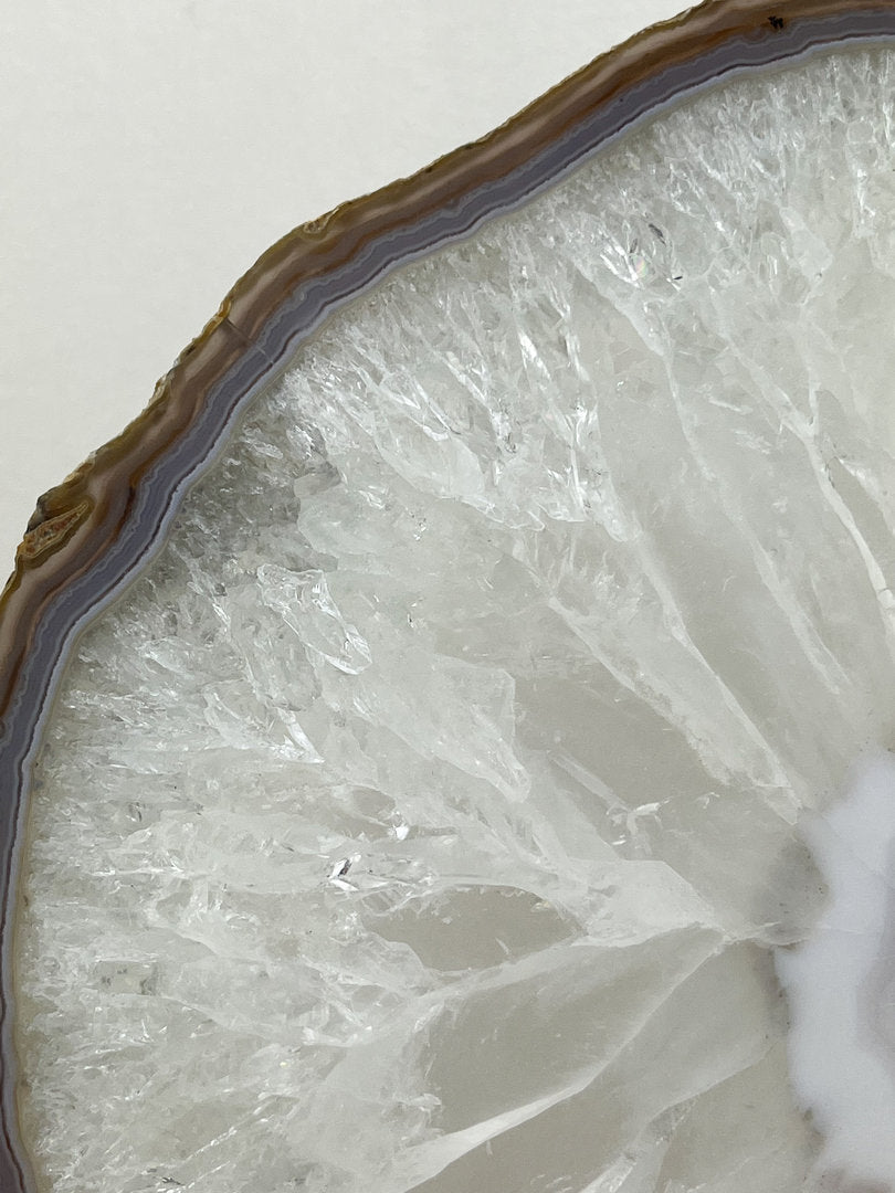 Achat Scheibe, druzy naturfarben Gr. XXL