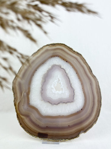 Achat Scheibe, druzy naturfarben Gr. XXL