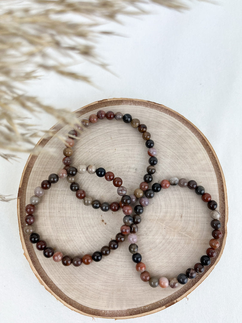 Versteinertes Holz Armband 6 mm
