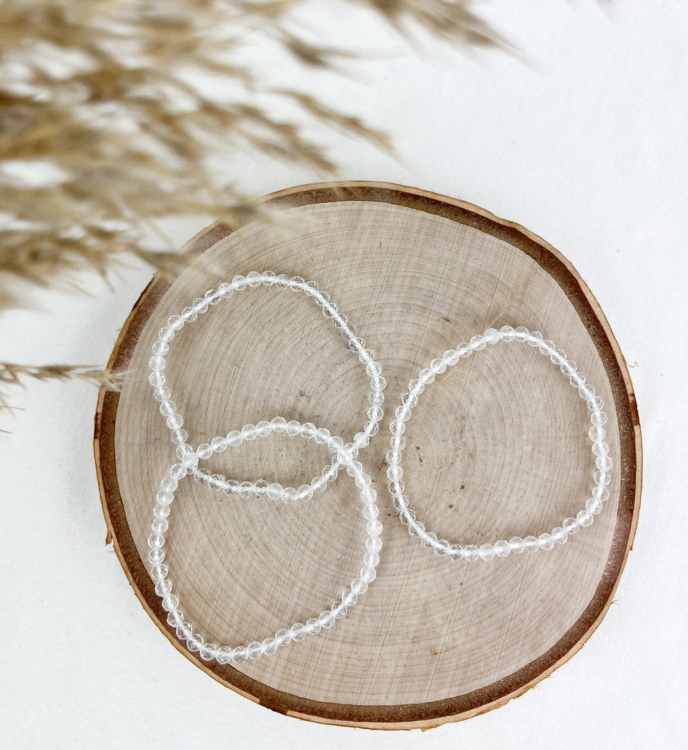Bergkristall Armband 4 mm, facettiert