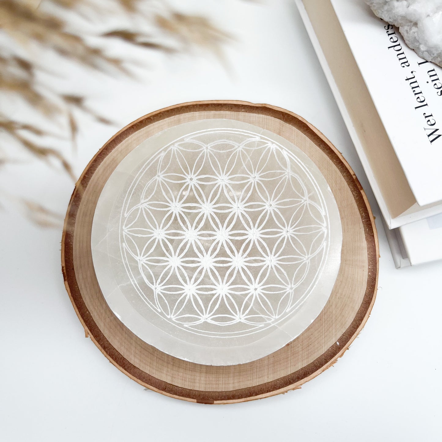 Selenit Schale " Blume des Lebens"💫 Schutz vor negativen Energien💥