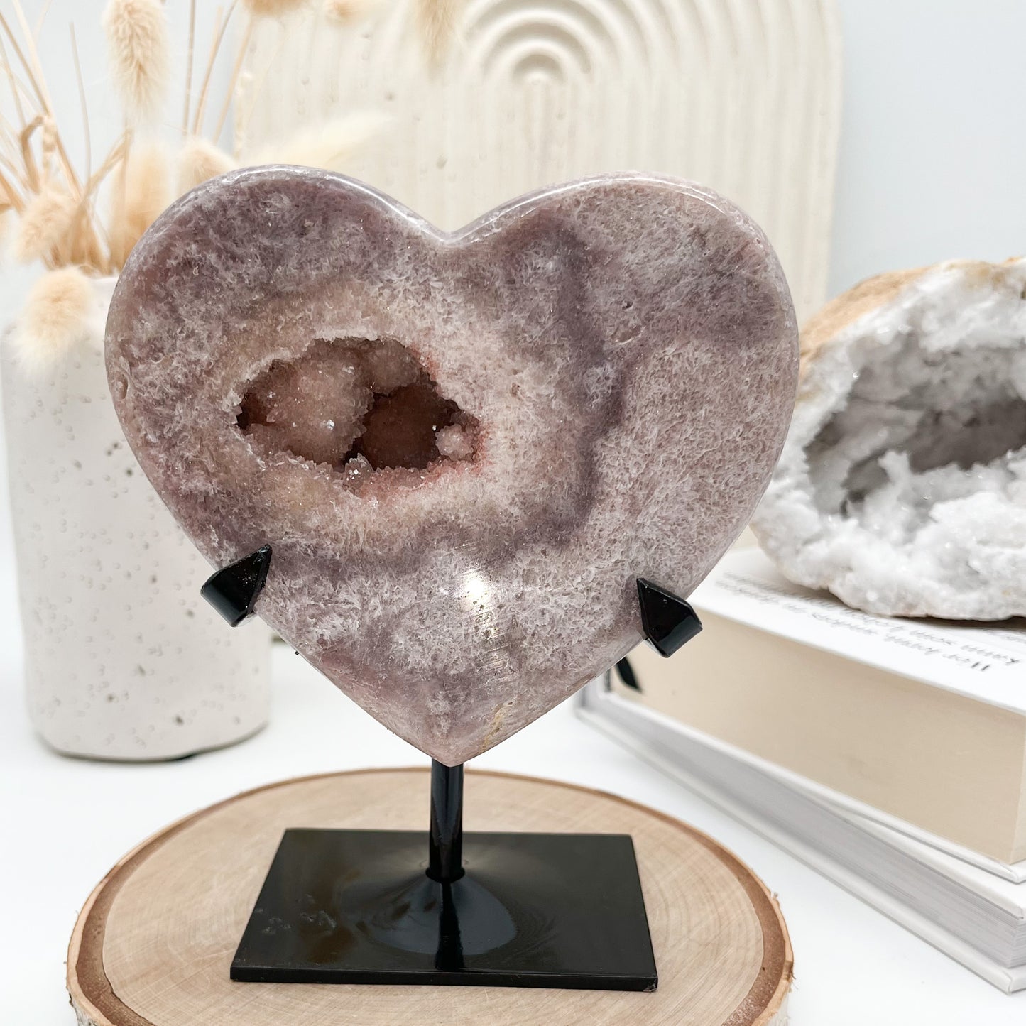 💫Sehr schönes 🌺Rosa Amethyst Herz🩷 auf Ständer