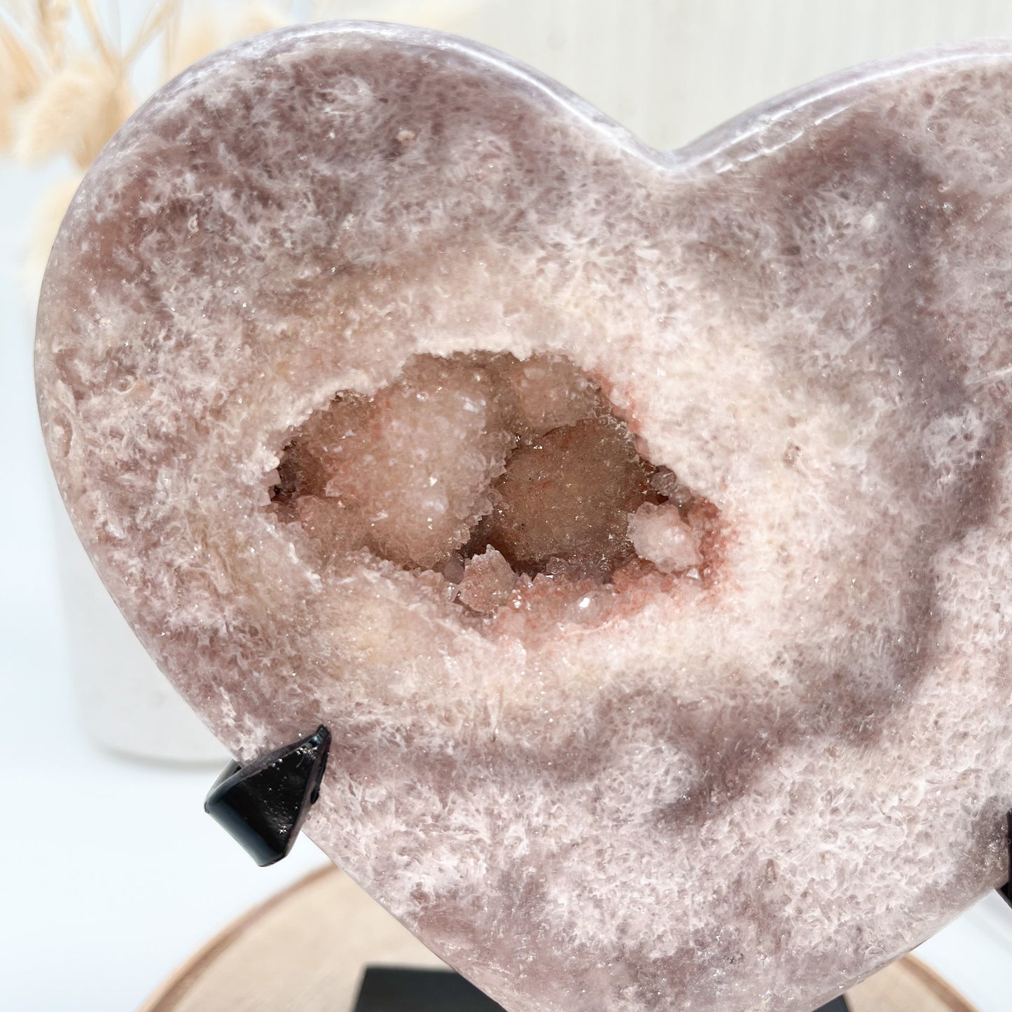 💫Sehr schönes 🌺Rosa Amethyst Herz🩷 auf Ständer