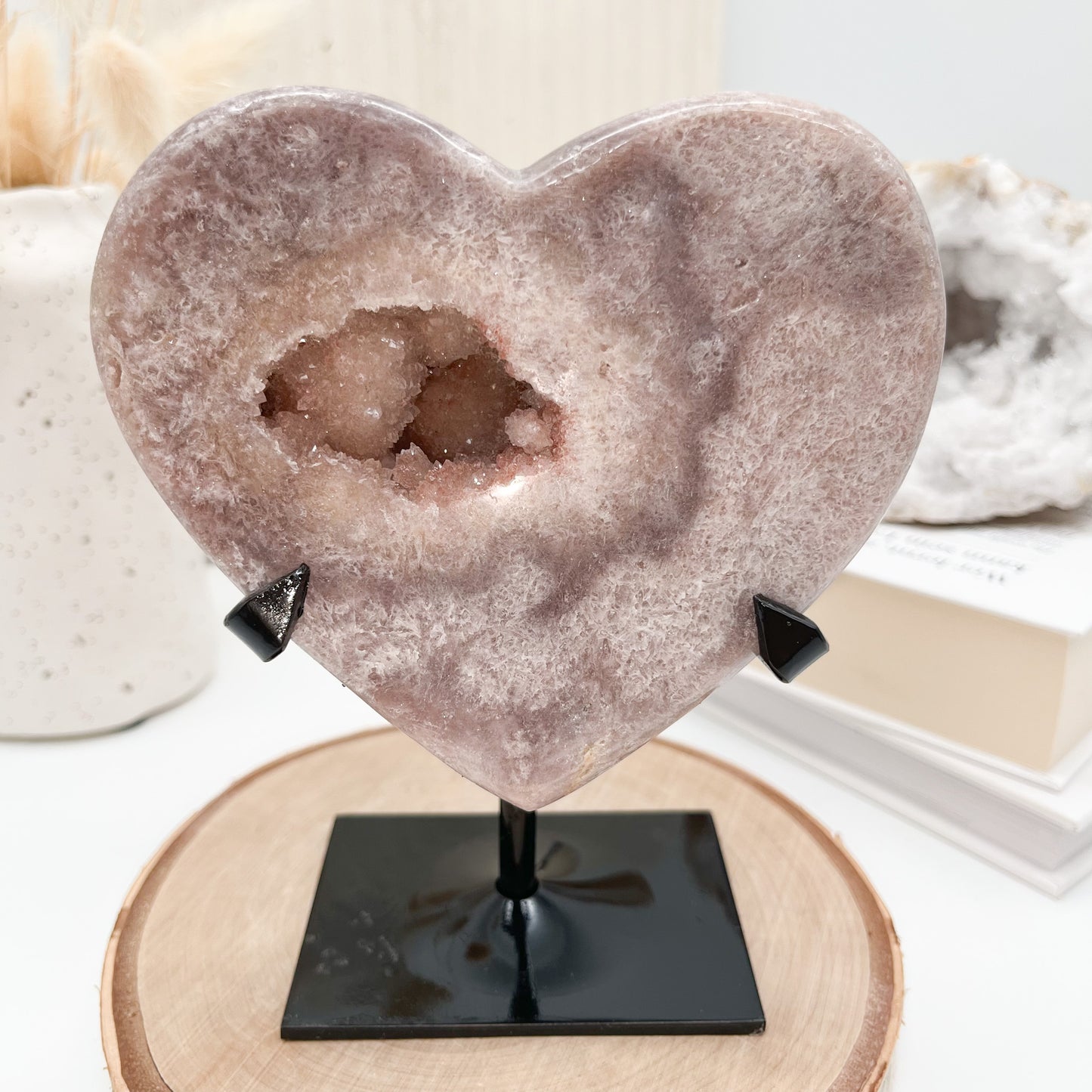 💫Sehr schönes 🌺Rosa Amethyst Herz🩷 auf Ständer