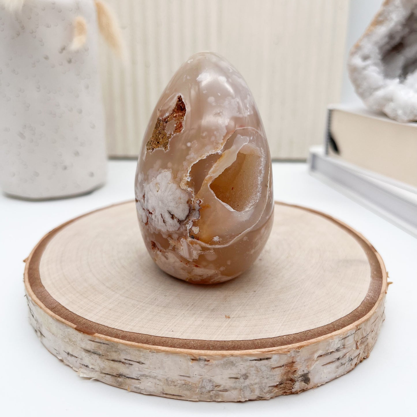 Kraftvolle 🌸 Kirschblütenchalcedon Free Form