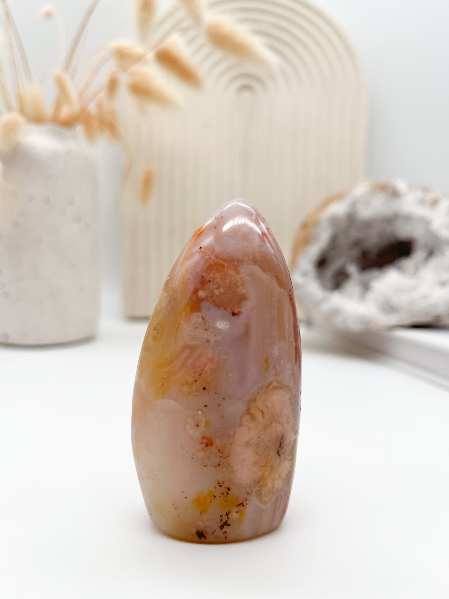 Sehr schöne🌸 Kirschblüten Chalcedon 🩷Free Form, entfalte dein Potenzial und lass deine 💫Persönlichkeit erblühen