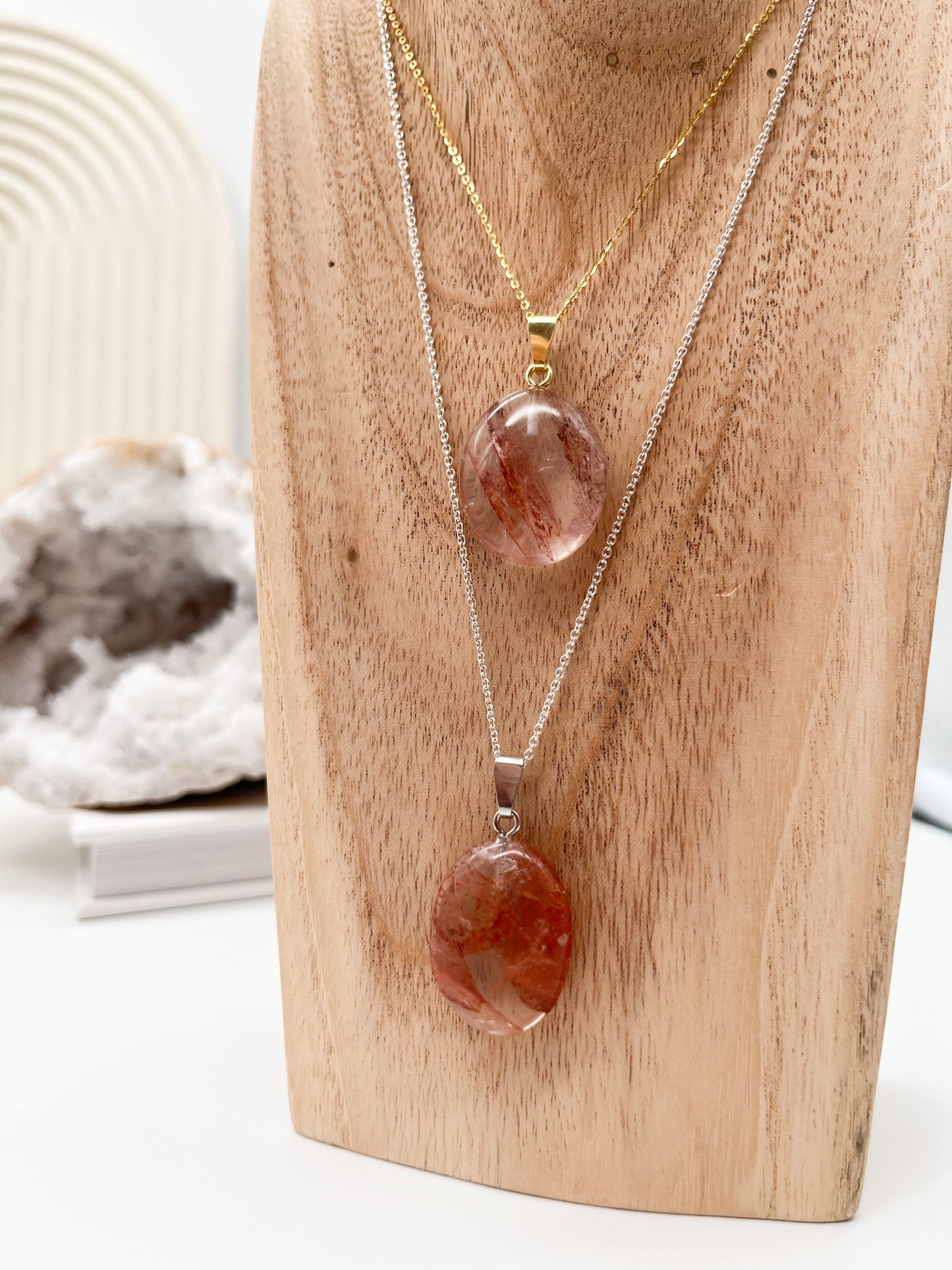 Schöner Hämatoid "Red Healer"💖 Anhänger in Silber oder vergoldet 💫