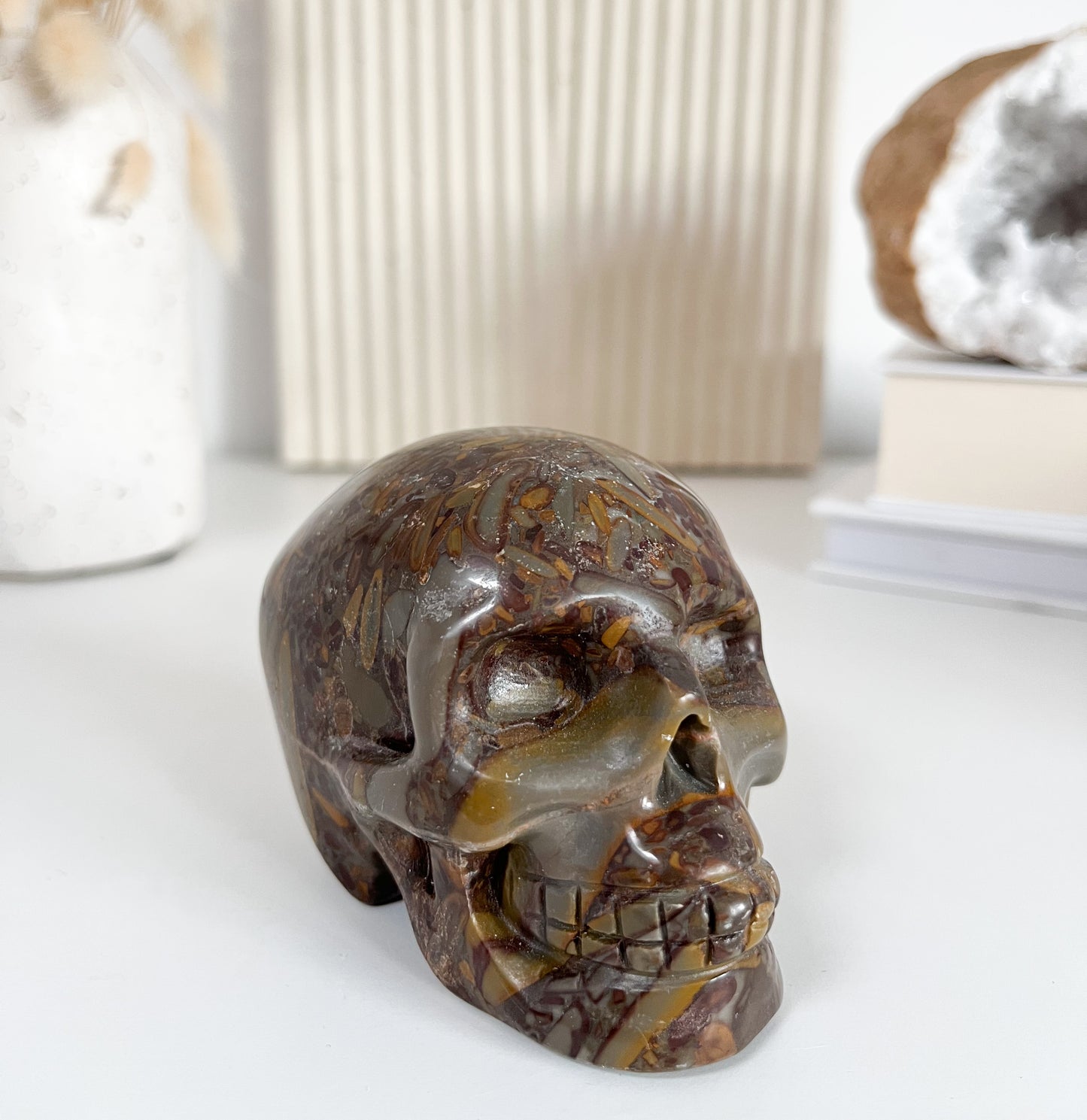 Jaspis Schädel steigert ❗Selbsterkenntnis, Willenskraft u. Energie💫