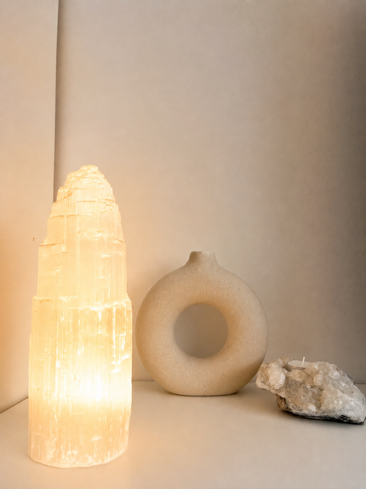 Sehr schöne Selenit Lampen "Turm" 💫
