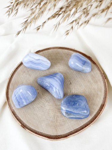 Blauer 💙Streifenchalcedon Trommelstein🌟