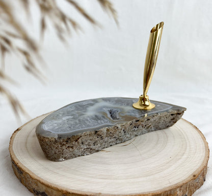 Sehr schöner Stifthalter🖊️ aus Achat für den Schreibtisch