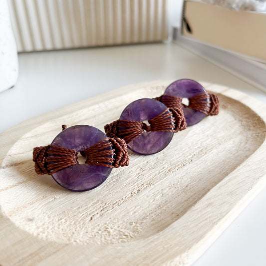 Amethyst Donut für Halfter & Halsband