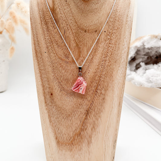 Rhodochrosit Anhänger, 925er Silber 🩷 Für deine Selbstliebe  💫