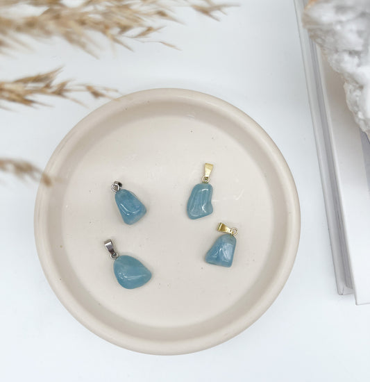 Schöne 🌟Aquamarin Anhänger 💙in Silber oder vergoldet