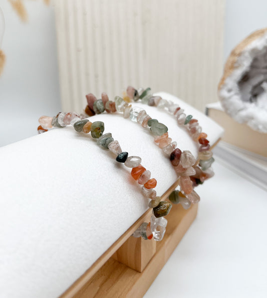 Inklusienquarz Mix Splitterarmband
