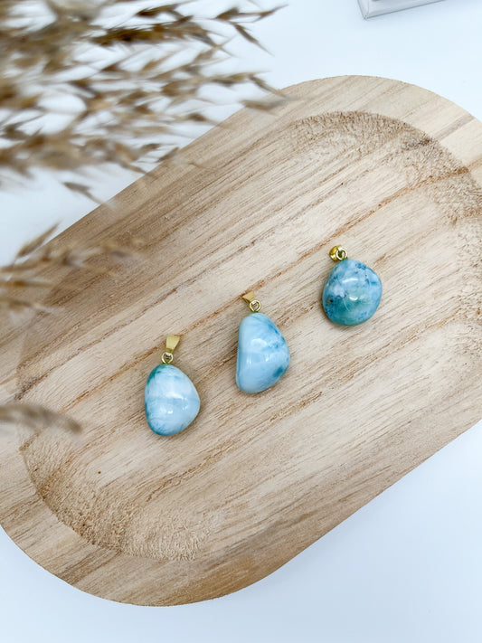 💫Wunderschöne Larimar 🩵Anhänger in Gold oder Silber