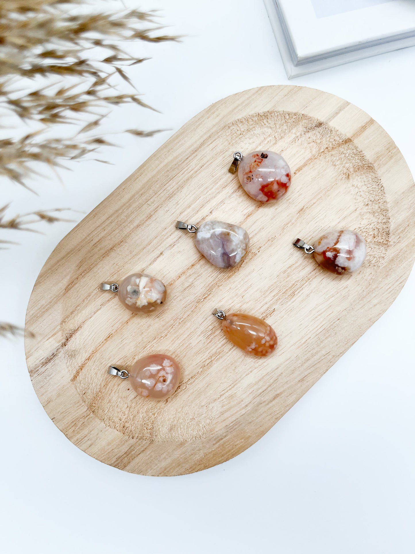 Tolle 🌸 Kirschblütenchalcedon 🩷 Anhänger in Silber