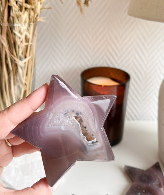 Sehr schöner,💜 lila Achat Stern ⭐ " druzy