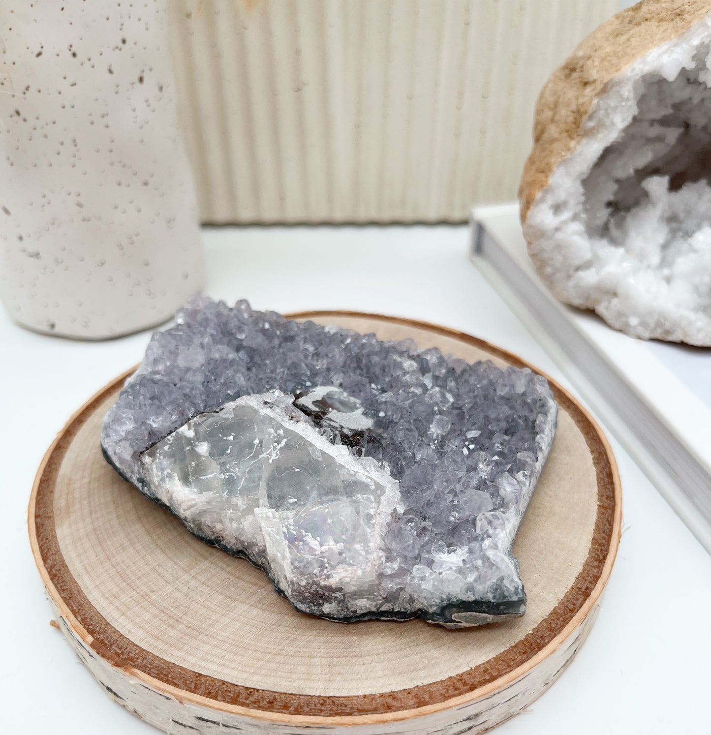Sehr schöne💜 Amethyst Stufe mit Calcit💫