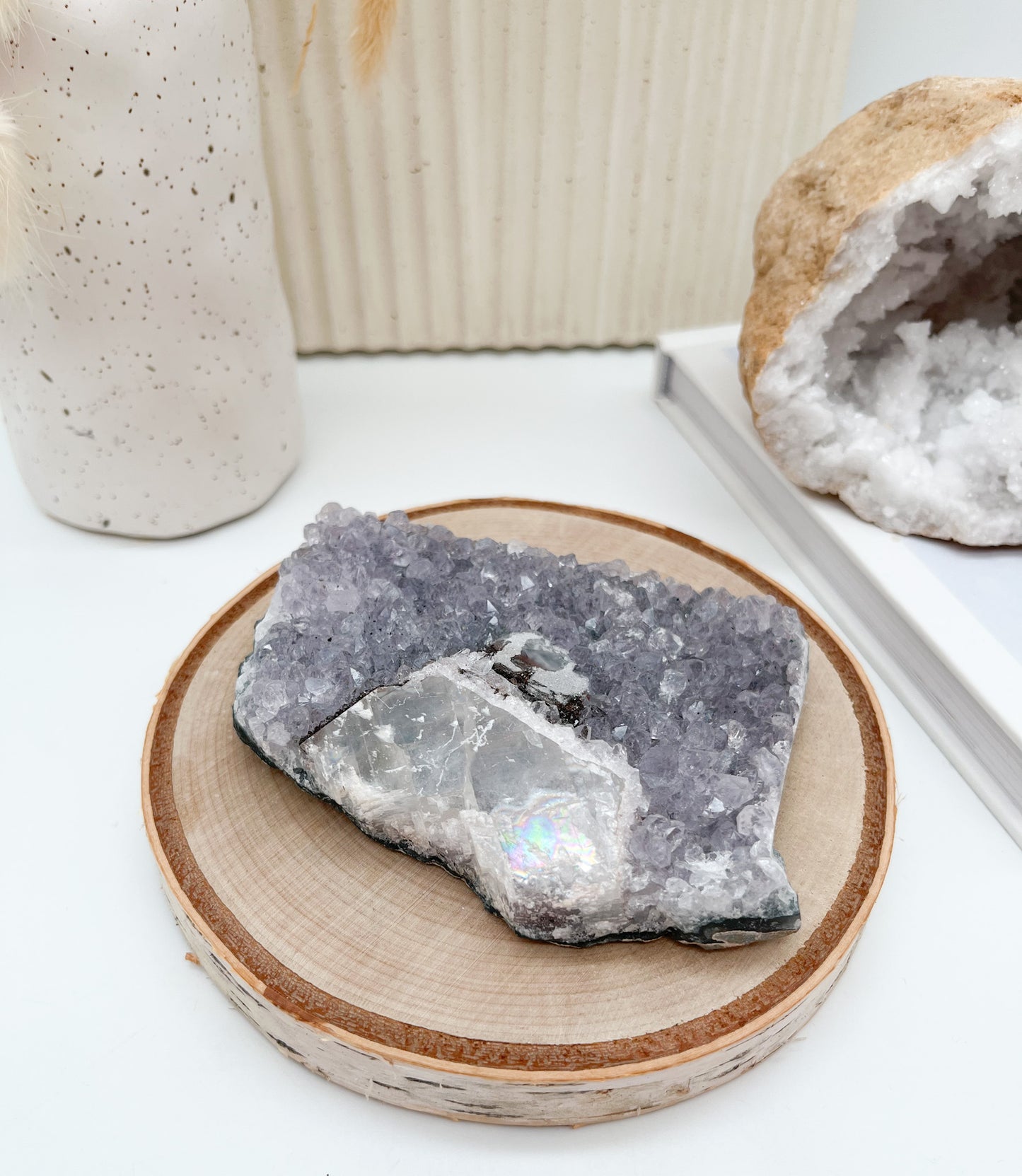 Sehr schöne💜 Amethyst Stufe mit Calcit💫