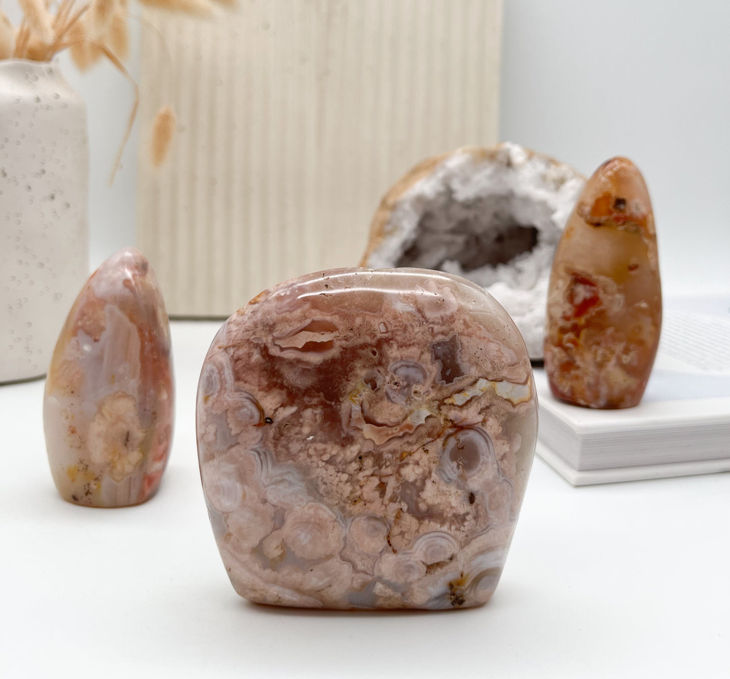 Sehr schöne🌸 Kirschblüten Chalcedon 🩷Free Form, entfalte dein Potenzial und lass deine 💫Persönlichkeit erblühen