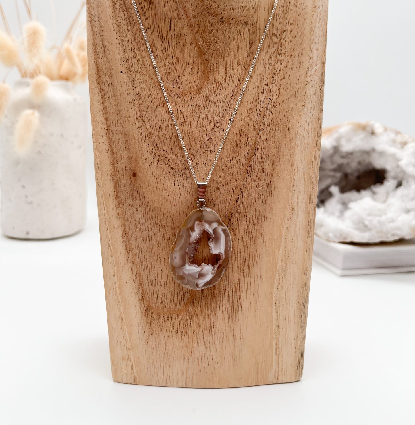 Sehr schöne Achat Geode 🤎Anhänger in Silber