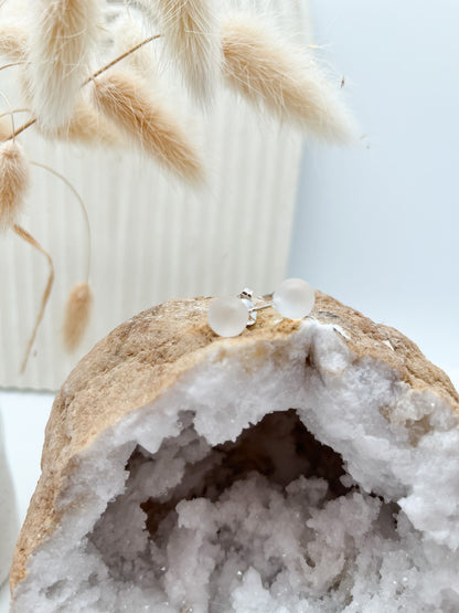 Bergkristall Ohrstecker matt, bringt die 💫Energien ins Gleichgewicht, reinigt Geist u. Seele😊