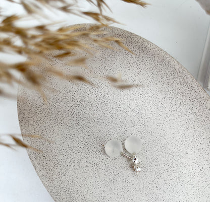 Bergkristall Ohrstecker matt, bringt die 💫Energien ins Gleichgewicht, reinigt Geist u. Seele😊