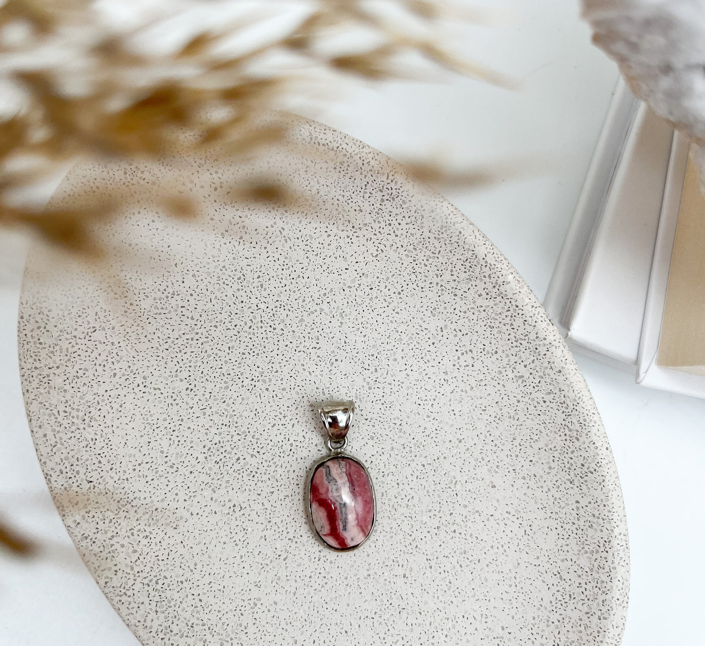 Schöner Rhodochrosit Anhänger für Selbstliebe, 🩷Selbstwert und Harmonie🕊️