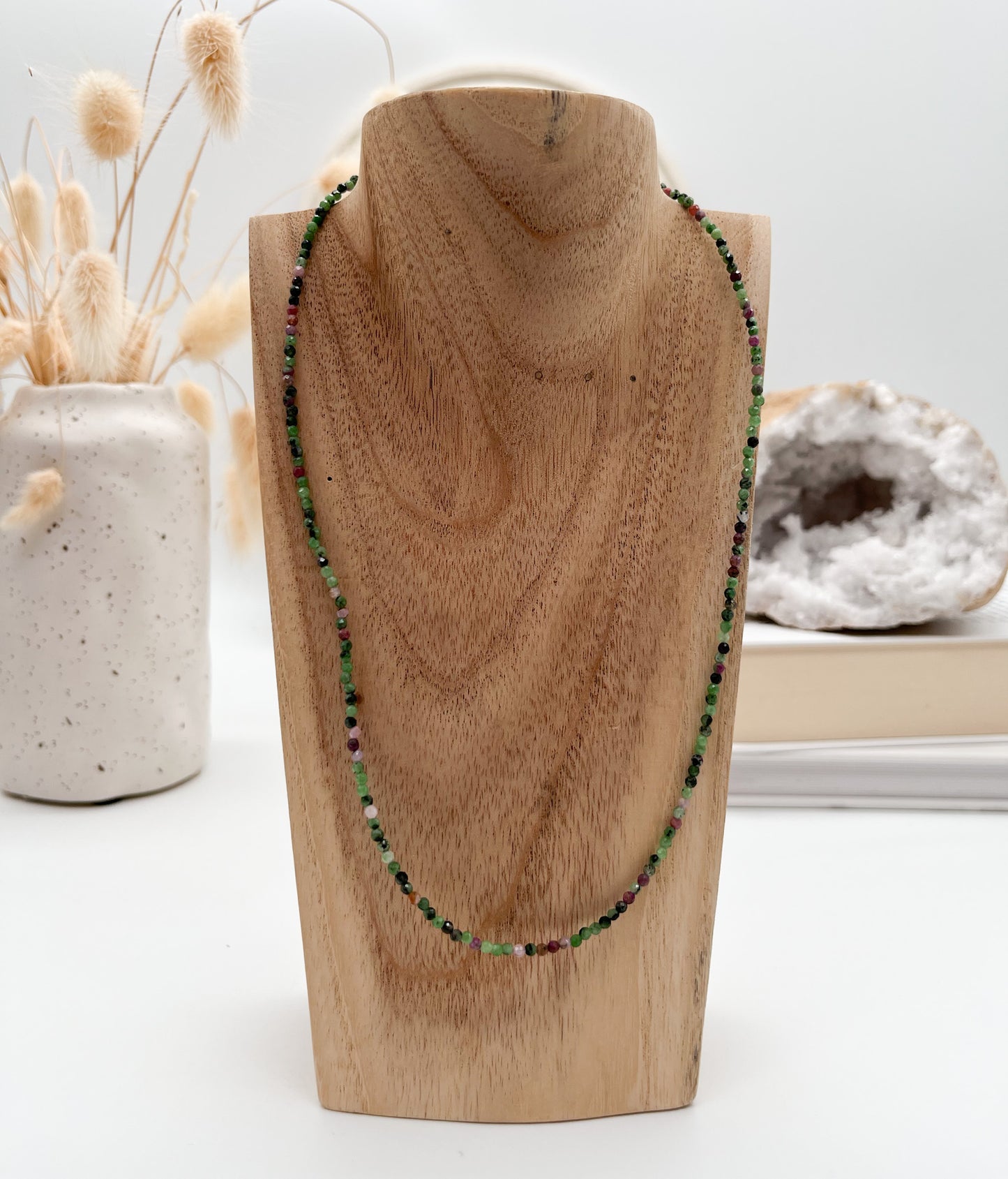 Magische 🩷💚Rubin-Zoisit Kette für 🪙Wohlstand, 💫Lebensenergie, Mut u. Kraft💪🏼