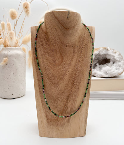 Magische 🩷💚Rubin-Zoisit Kette für 🪙Wohlstand, 💫Lebensenergie, Mut u. Kraft💪🏼