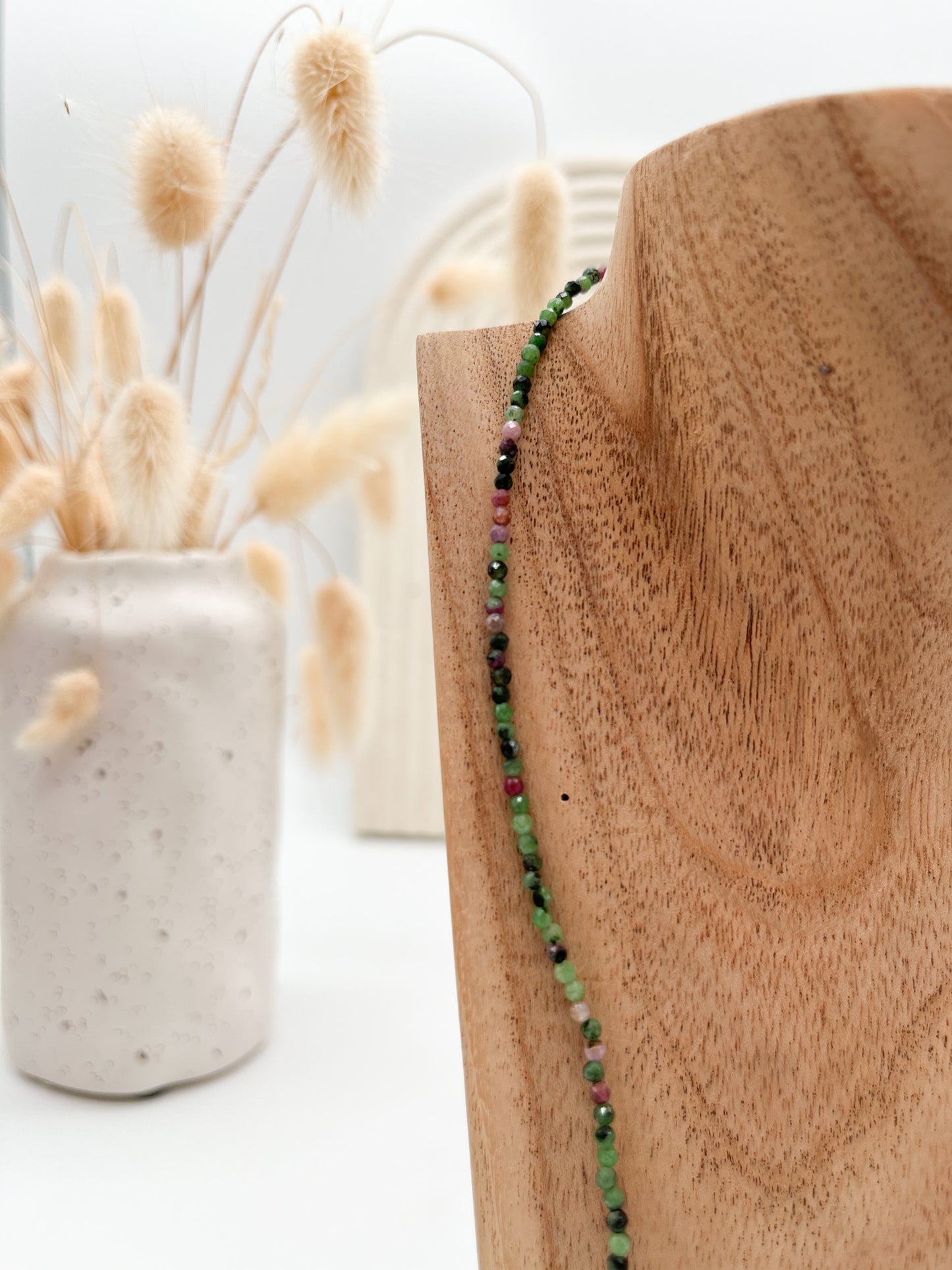 Magische 🩷💚Rubin-Zoisit Kette für 🪙Wohlstand, 💫Lebensenergie, Mut u. Kraft💪🏼