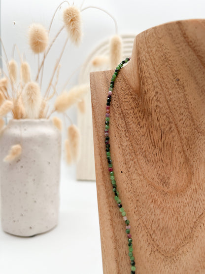 Magische 🩷💚Rubin-Zoisit Kette für 🪙Wohlstand, 💫Lebensenergie, Mut u. Kraft💪🏼
