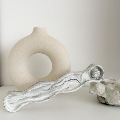 Räucherstäbchenhalter "Modern Art" in Grau-Weiß 🌟 handmade🌟