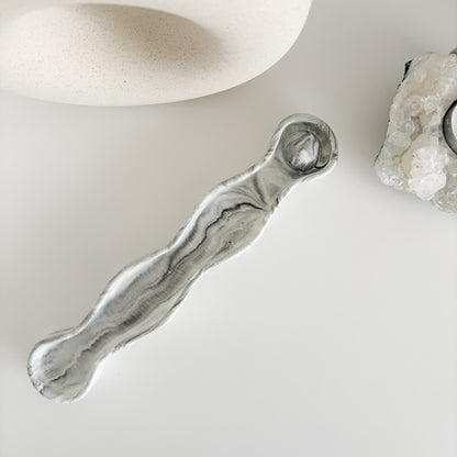 Räucherstäbchenhalter "Modern Art" in Grau-Weiß 🌟 handmade🌟