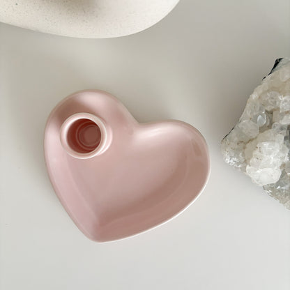 Schöner, rosafarbener Palo Santo Halter aus Keramik in Herzform 🩷