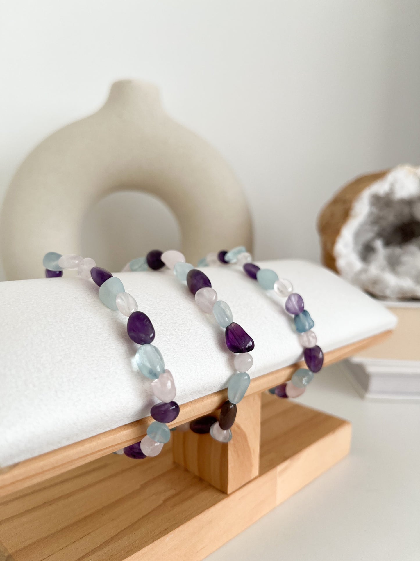 Amethyst, Aquamarin, Rosenquarz Armband 💖 Liebe, Selbstbewusstsein💪🏼 & 🕊️inneren Frieden