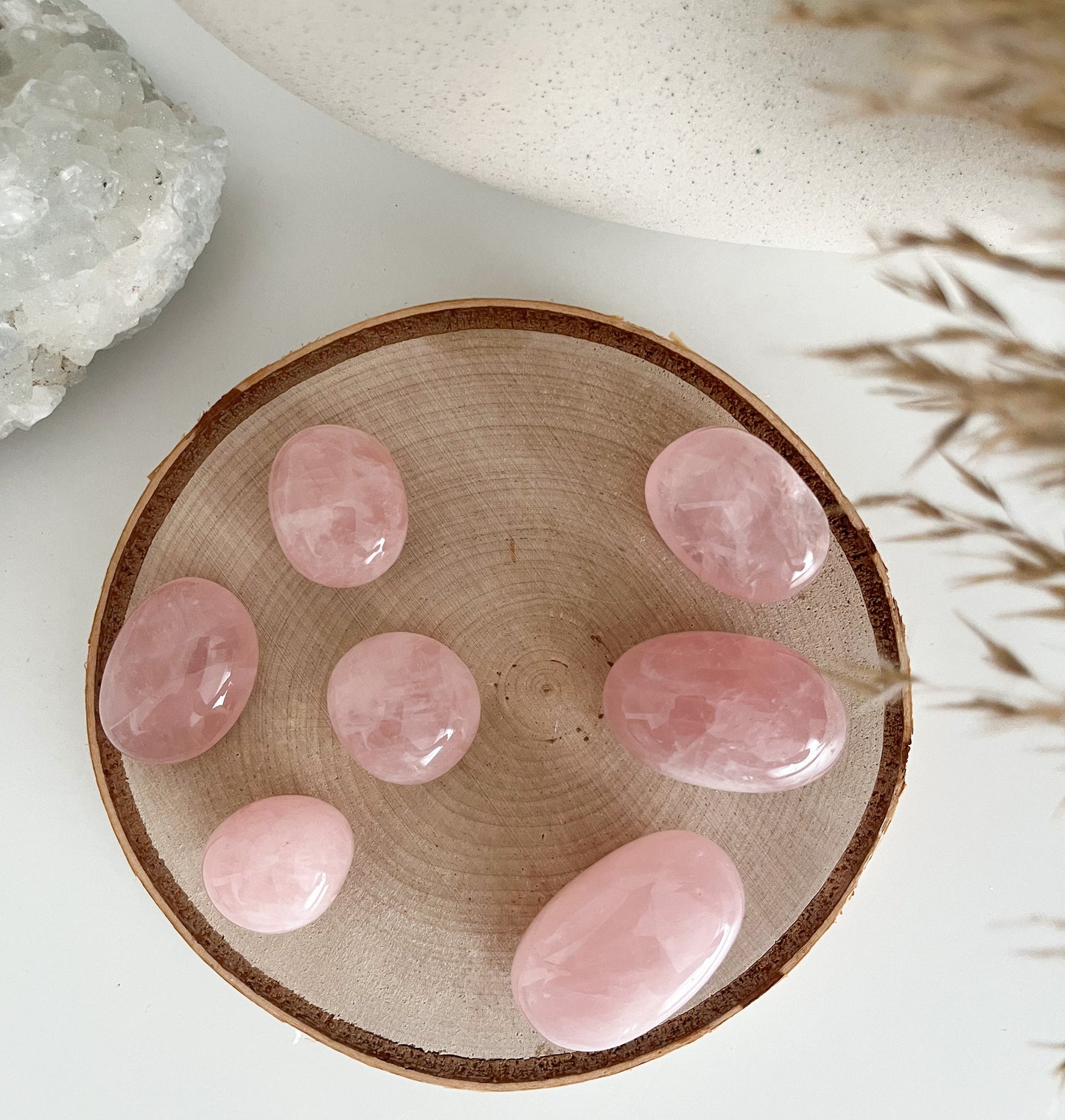 Rosenquarz Trommelsteine, zieht Liebe 💖 & Leidenschaft in dein Leben