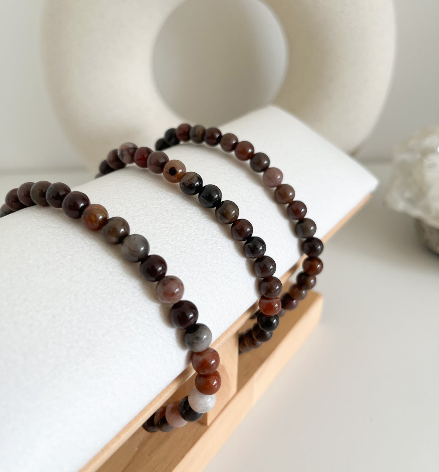Armbänder mit größerem Umfang | Versteinertes Holz / Turmalin