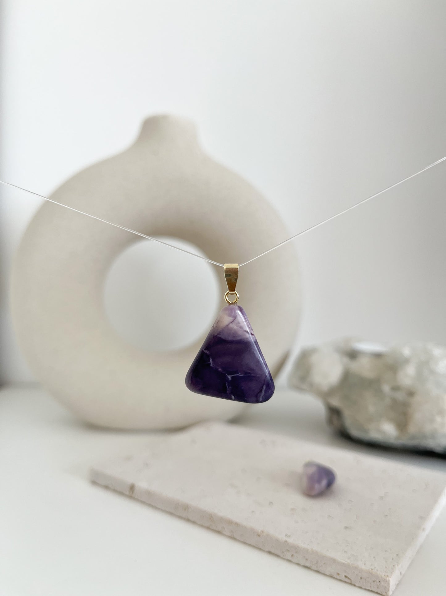 Toller Fluoritopal 💜Anhänger (vergoldet) in A-Qualität 💫