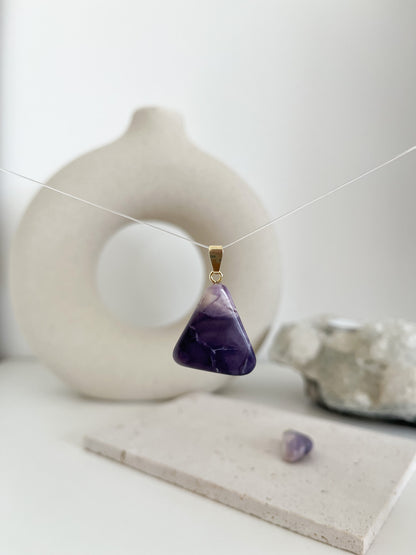 Toller Fluoritopal 💜Anhänger (vergoldet) in A-Qualität 💫