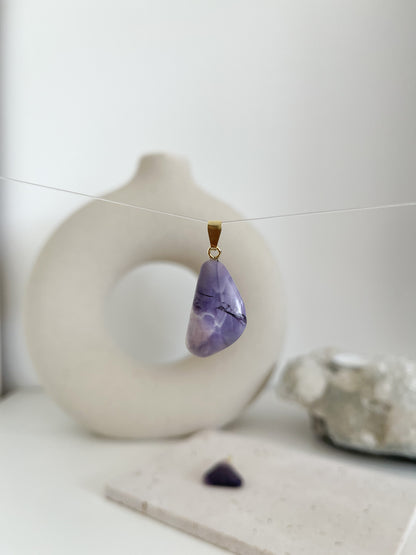 Toller Fluoritopal 💜Anhänger (vergoldet) in A-Qualität 💫