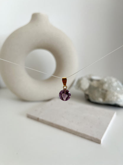 Schöner, facettierter 💜Amethyst Anhänger, Silber oder vergoldet