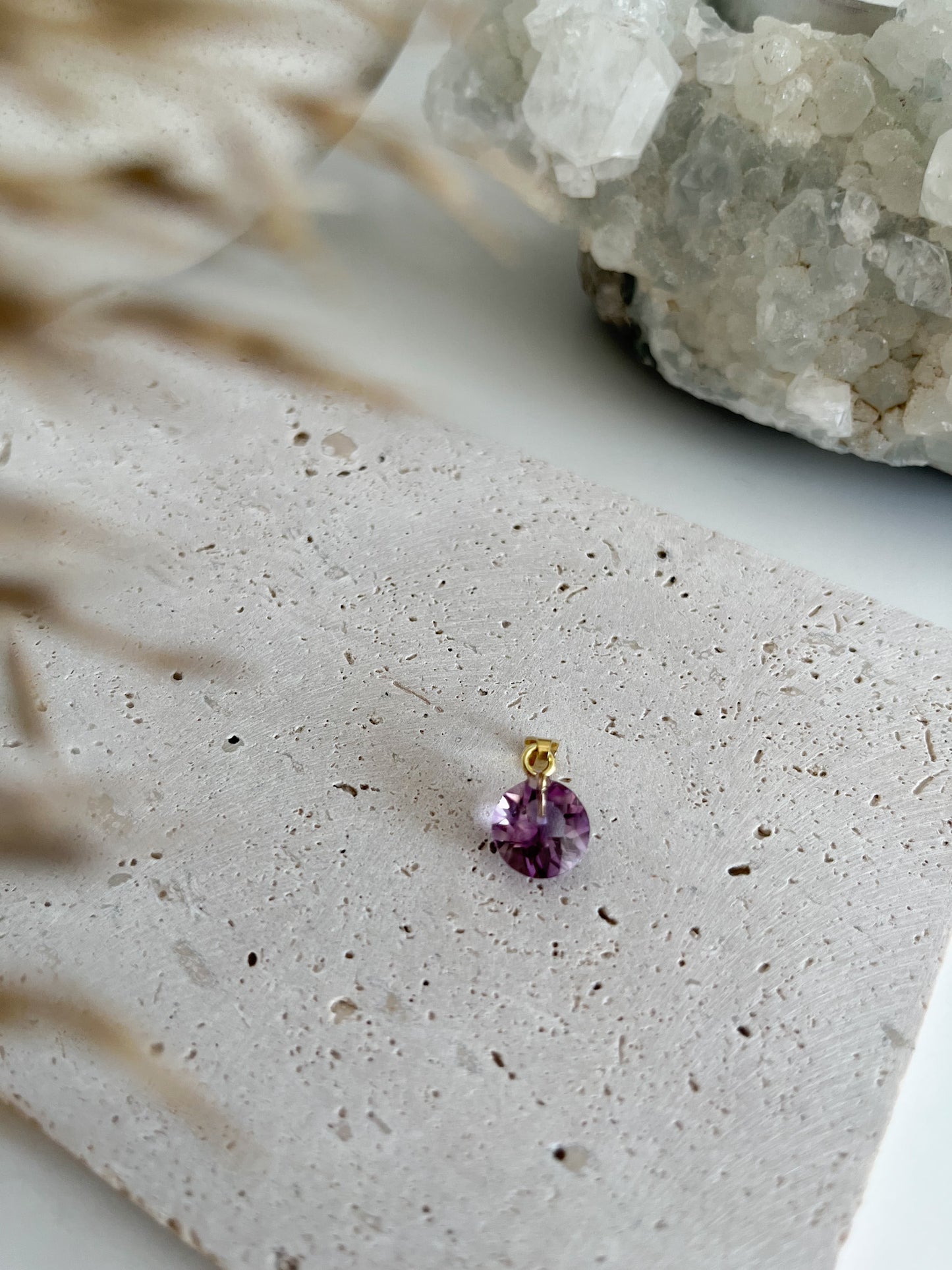Schöner, facettierter 💜Amethyst Anhänger, Silber oder vergoldet