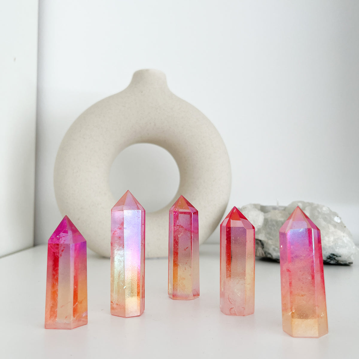 Wunderschöne Bergkristall Aura 💫Spitzen in Punk-Gelb